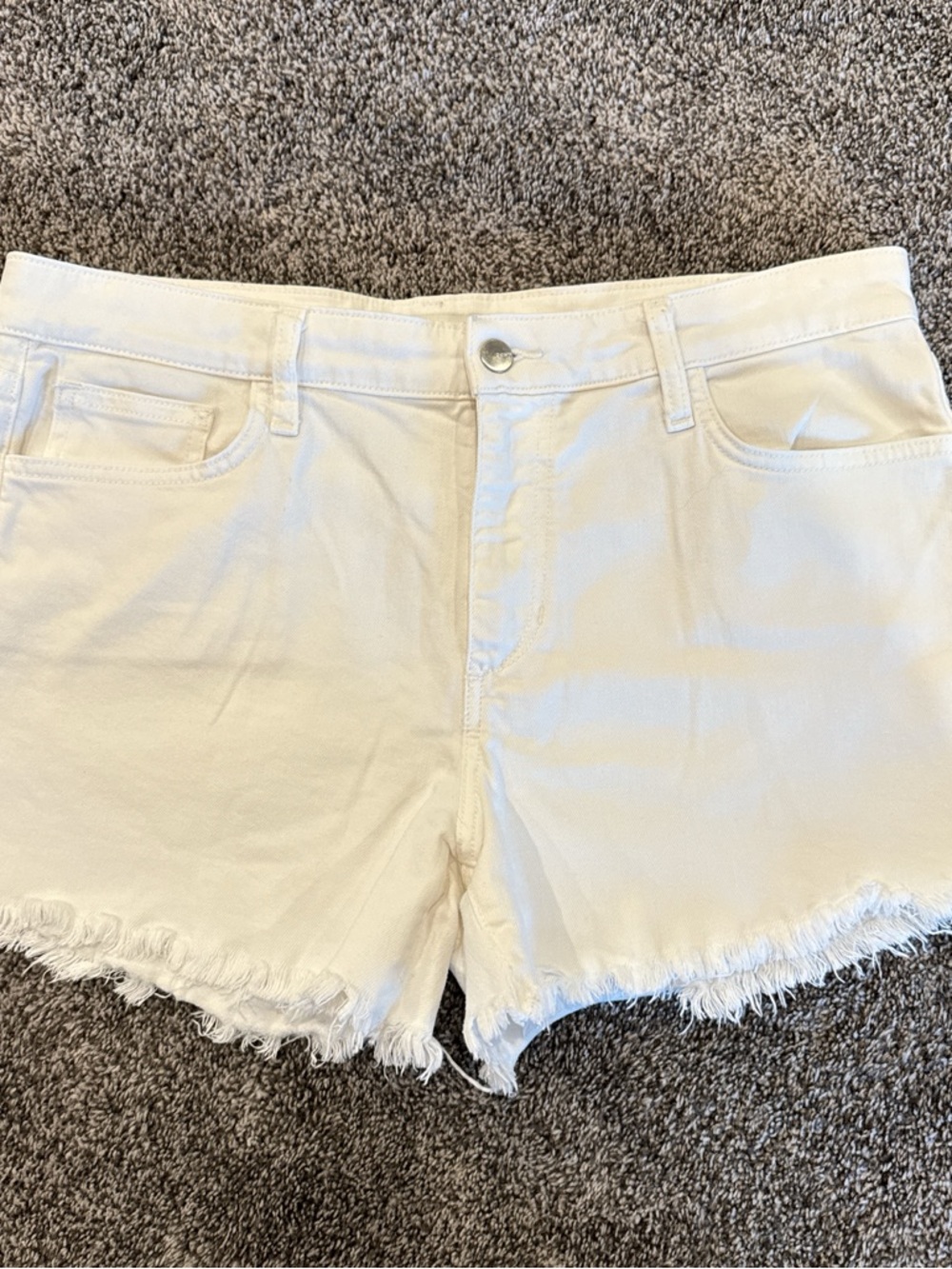 Joe's Jeans White Frayed Hem Denim Cutoff Shorts